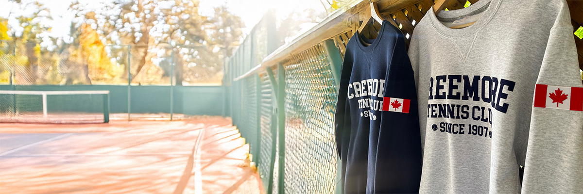 Creemore tennis club crew neck sweaters